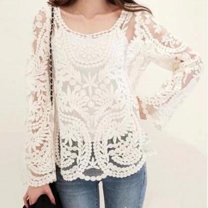 Sexy Lace Loose Shirt Eaeb123