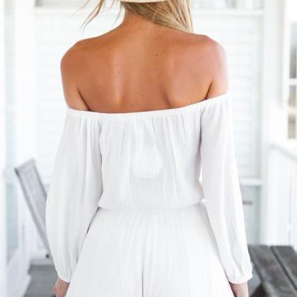 Sexy Off Shoulder White Jumpsuits