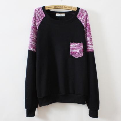 Round Neck Thick Fleece Sweater Ad813b