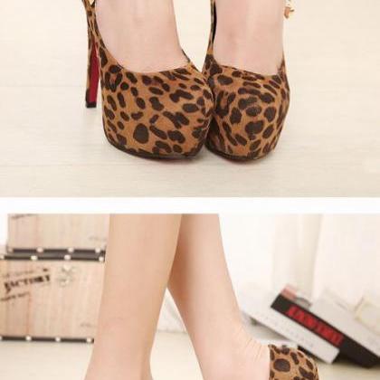 Leopard Print High Heels Fashion Shoes