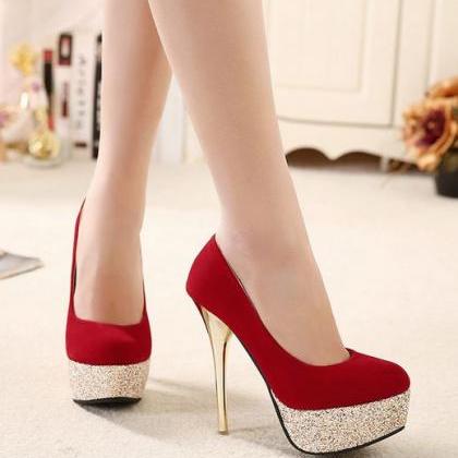 Gorgeous Red High Heels Fashion Shoes