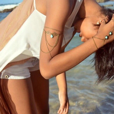 Womens Fashion Unique Tassel Chain Upper Arm Cuff..