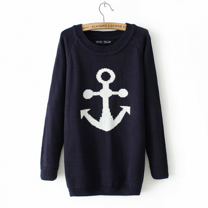 Fashion Anchor Knitting Sweater 9787788