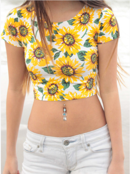 Sexy Sunflower Crop Top