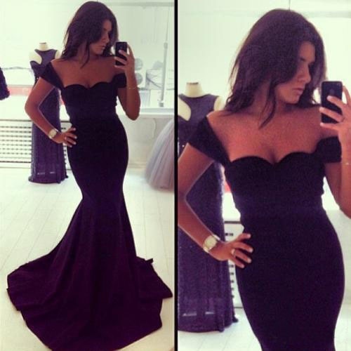 Long Evening Dress Formal Dresses Sweetheart Sleeveless Black Mermaid Evening Dress Robe De Soiree